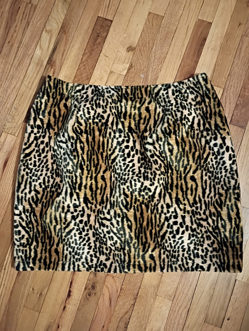 Leopard Print Mini Skirt in Tan and Black